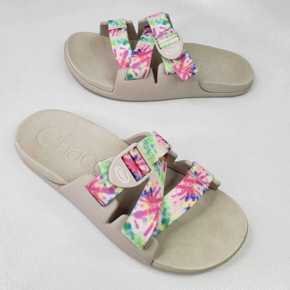 Chaco Chillos Tie Dye Sandals Women's US Size 9 Lightweight Comfort Slides - Picture 1 of 9